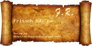 Fritsch Réka névjegykártya